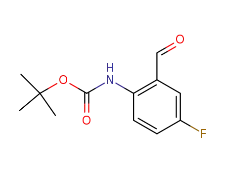 Molecular Structure of 844891-31-2 (TERT-BUTYL 4-FLUORO-2-FORMYLPHENYLCARBAMATE)
