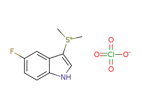 Molecular Structure of 1440957-24-3 ((5-fluoroindol-3-yl)dimethylsulfonium perchlorate)