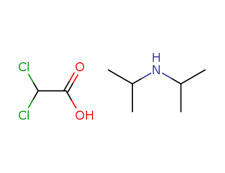 660-27-5,Diisopropylammonium dichloroacetate,Disotat;Krino B 15;DIPA;Diisopropylamine, compd. with dichloroacetic acid (1:1);Dedyl;Diisopropylamine dichloroacetate (JAN);Dapocel;Dicloroacetic acid diisopropylammonium salt;Kalodil;Dichloroacetato di diisopropilammonio [Italian];Cubisol;Dipromonium;Tensicor;Dichloroacetic acid, diisopropylamine salt;Acetic acid,dichloro-,compounds,compd. with N-(1-methylethyl)-2-propanamine (1:1);