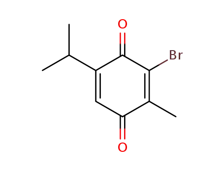 Molecular Structure of 6307-97-7 (3-bromo-2-methyl-5-(propan-2-yl)cyclohexa-2,5-diene-1,4-dione)