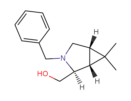Molecular Structure of 1026427-11-1 (((1R,2S,5S)-3-Benzyl-6,6-dimethyl-3-aza-bicyclo[3.1.0]hex-2-yl)-methanol)