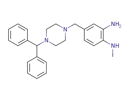 Molecular Structure of 68740-30-7 (4-[[4-(diphenylmethyl)piperazin-1-yl]methyl]-N-methylbenzene-1,2-diamine)