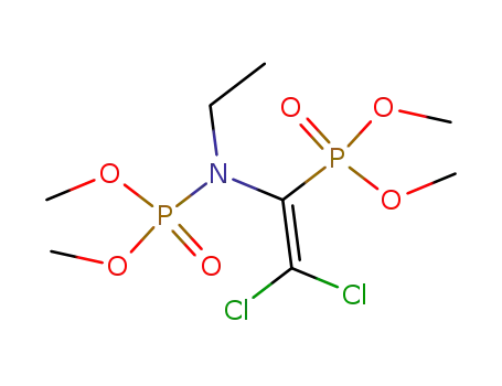 Molecular Structure of 70795-55-0 ({2,2-Dichloro-1-[(dimethoxy-phosphoryl)-ethyl-amino]-vinyl}-phosphonic acid dimethyl ester)