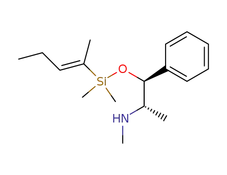 Molecular Structure of 129363-66-2 ({(1S,2S)-2-[Dimethyl-((E)-1-methyl-but-1-enyl)-silanyloxy]-1-methyl-2-phenyl-ethyl}-methyl-amine)
