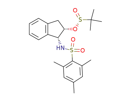 Molecular Structure of 861821-86-5 (2-Methyl-propane-2-sulfinic acid (1R,2S)-1-(2,4,6-trimethyl-benzenesulfonylamino)-indan-2-yl ester)