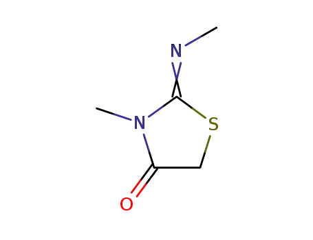 Molecular Structure of 1762-57-8 (4-Thiazolidinone, 3-methyl-2-(methylimino)-)