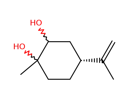 Molecular Structure of 185329-56-0 (1-methyl-4-(1-methylethenyl)-1,2-cyclohexanediol)