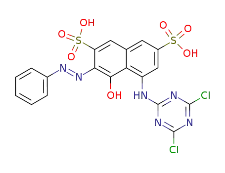 Molecular Structure of 6522-86-7 (5-[(4,6-dichloro-1,3,5-triazin-2-yl)amino]-4-hydroxy-3-(phenylazo)naphthalene-2,7-disulphonic acid)