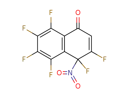 Molecular Structure of 27041-18-5 (3,4,5,6,7,8-Hexafluoro-4-nitro-4H-naphthalen-1-one)