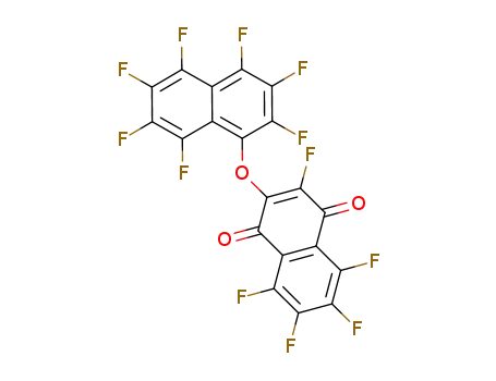 Molecular Structure of 34283-00-6 (2-(heptafluoronaphthalen-1-yloxy)pentafluoro-1,4-naphthoquinone)