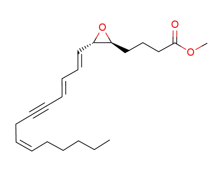 Molecular Structure of 118333-83-8 (4-[(2S,3S)-((1E,3E,8Z)-3-Tetradeca-1,3,8-trien-5-ynyl)-oxiranyl]-butyric acid methyl ester)