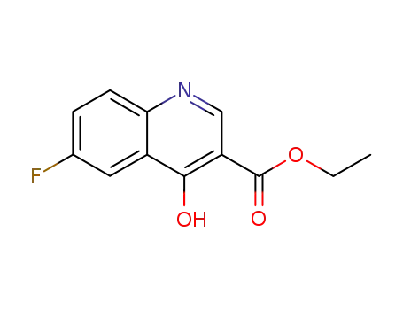 Molecular Structure of 318-35-4 (ETHYL 6-FLUORO-4-HYDROXY-3-QUINOLINECARBOXYLATE)