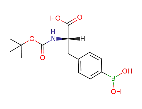Molecular Structure of 119771-23-2 ((S)-3-(4-boronophenyl)-2-((tert-butoxycarbonyl)amino)propanoicacid)