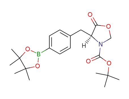Molecular Structure of 262604-04-6 ((4S)-3-t-butyloxycarbonyl-4-[4-(2,3-dimethyl-2,3-butanediolatoboryl)benzyl]-5-oxazolidinone)
