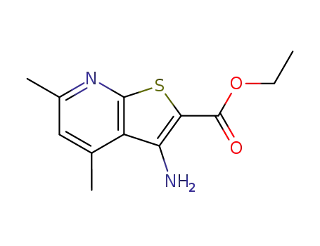 Molecular Structure of 52505-56-3 (ETHYL 3-AMINO-4,6-DIMETHYLTHIENO[2,3-B]PYRIDINE-2-CARBOXYLATE)