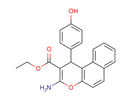 Molecular Structure of 130944-15-9 (ethyl 3-amino-1-(4-hydroxy phenyl)-1H-benzo[f]chromene-2-carboxylate)