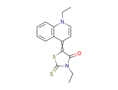 Molecular Structure of 71811-78-4 (3-ethyl-5-(1-ethyl-(1H)-quinolin-4-ylidene)-2-thioxothiazolidin-4-one)