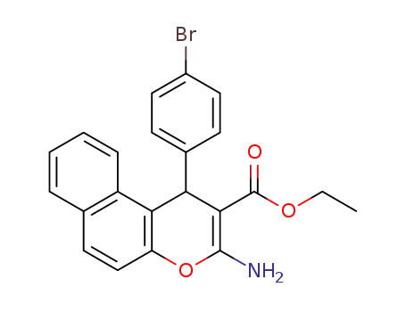 Molecular Structure of 330957-88-5 (ethyl 3-amino-1-(4-bromo phenyl)-1H-benzo[f]chromene-2-carboxylate)