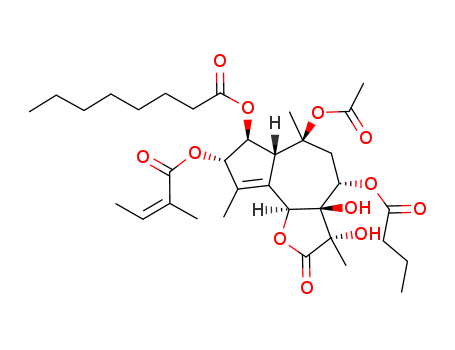 (3S,3aR,4S,6S,6aR,7S,8S,9bS)-6-Acetoxy-4-(butyryloxy)-3,3a-dihydroxy-3,6,9-trimethyl-8-(((Z)-2-methylbut-2-enoyl)oxy)-2-oxo-2,3,3a,4,5,6,6a,7,8,9b-decahydroazuleno[4,5-b]furan-7-yl octanoate