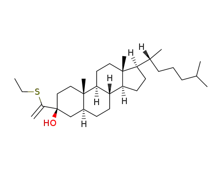 Molecular Structure of 130474-26-9 ((3S,5S,8R,9S,10S,13R,14S,17R)-17-((R)-1,5-Dimethyl-hexyl)-3-(1-ethylsulfanyl-vinyl)-10,13-dimethyl-hexadecahydro-cyclopenta[a]phenanthren-3-ol)