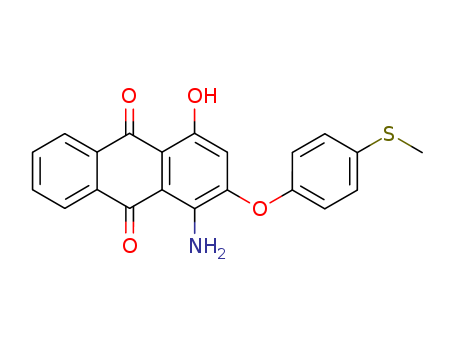 34740-81-3,1-amino-4-hydroxy-2-[4-(methylthio)phenoxy]anthraquinone,Anthraquinone,1-amino-4-hydroxy-2-[p-(methylthio)phenoxy]- (7CI); 1-Amino-4-hydroxy-2-[p-(methylthio)phenoxy]anthraquinone