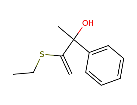Molecular Structure of 130474-28-1 (3-Ethylsulfanyl-2-phenyl-but-3-en-2-ol)