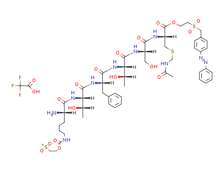 l-Cysteine, S-((acetylamino)methyl)-N-(N-(N-(N-(N-(N6-((2-(methylsulfonyl)ethoxy)carbonyl)-l-lysyl)-l-threonyl)-l-phenylalanyl)-l-threonyl)-l-seryl)-, 2-(((4-(phenylazo)phenyl)methyl)sulfonyl)ethyl es