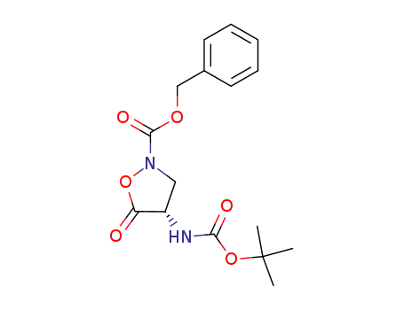 Molecular Structure of 158220-88-3 (S-2-benzyloxycarbonyl-4-<(tert-butoxycarbonyl)amino>-isoxazolidin-5-one)