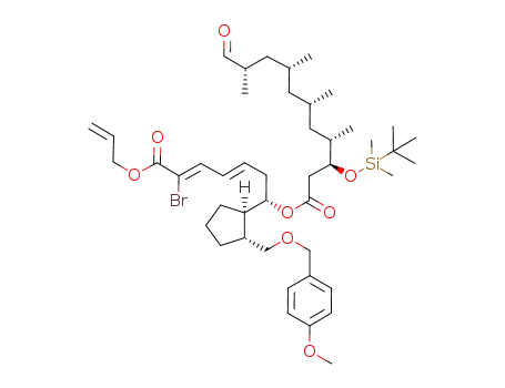 Molecular Structure of 935872-03-0 ((3S,4S,6S,8R,10S)-((S,3E,5Z)-7-allyloxy-6-bromo-1-{(1R,2R)-2-[(4-methoxybenzyloxy)methyl]cyclopentyl}-7-oxohepta-3,5-dienyl) 3-(tert-butyldimethylsilyloxy)-4,6,8,10-tetramethyl-11-oxoundecanoate)
