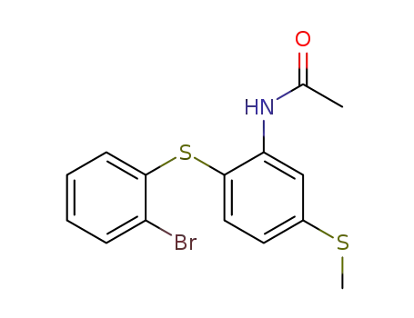 Molecular Structure of 5166-81-4 (N-[2-[(2-BROMOPHENYL)SULFANYL]-5-(METHYLSULFANYL)PHENYL]ACETAMIDE)