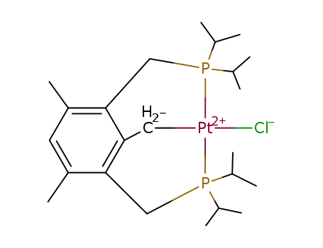 Molecular Structure of 182918-33-8 (Pt(Cl)(((C<sub>3</sub>H<sub>7</sub>)2PCH<sub>2</sub>)2C<sub>6</sub>HCH<sub>2</sub>(CH<sub>3</sub>)2))