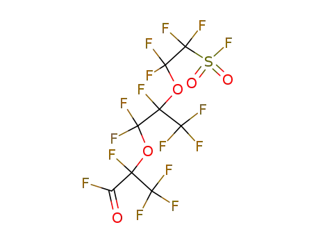 Molecular Structure of 4089-58-1 (2,3,3,3-tetrafluoro-2-[1,1,2,3,3,3-hexafluoro-2-[1,1,2,2-tetrafluoro-2-(fluorosulphonyl)ethoxy]propoxy]propionyl fluoride)