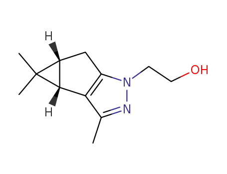 Molecular Structure of 200882-13-9 ((3bR,4aR)-2-(3,4,4-trime-3b,4,4a,5-tetrahydrocyclopropa[3,4]cyclopenta[1,2-c]pyrazol-1-yl)-ethanol)