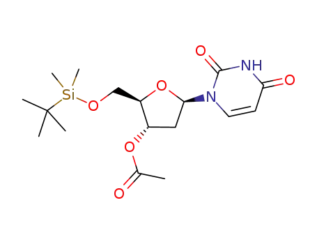 Molecular Structure of 1140622-65-6 (3'-O-acetyl-5'-O-t-butyldimethylsilyl-2'-deoxyuridine)