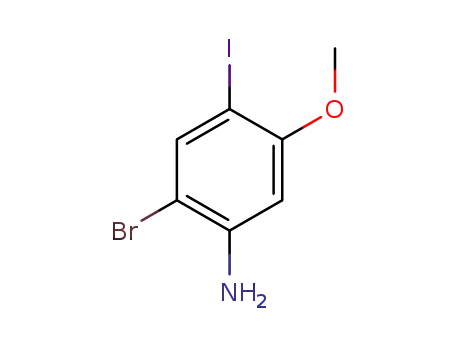 Molecular Structure of 1285695-16-0 (2-bromo-4-iodo-5-methoxyaniline)