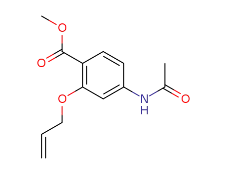 Molecular Structure of 91958-13-3 (methyl 2-allyloxy-4-acetylaminobenzoate)