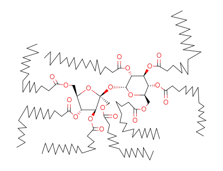 Molecular Structure of 34816-22-3 ([2-[3,4-dioctadecanoyloxy-2,5-bis(octadecanoyloxymethyl)oxolan-2-yl]oxy-3,5-dioctadecanoyloxy-6-(octadecanoyloxymethyl)oxan-4-yl] octadecanoate)