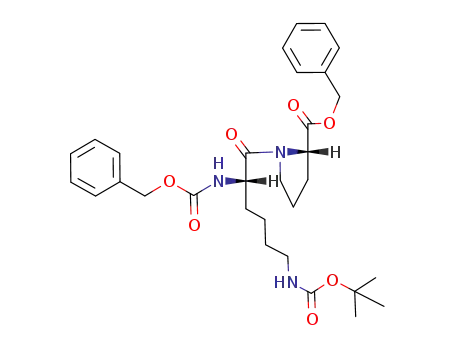 Molecular Structure of 90826-23-6 (N-(N<sup>2</sup>-benzyloxycarbonyl-N<sup>6</sup>-tert-butoxycarbonyl-L-lysyl)-L-proline benzyl ester)