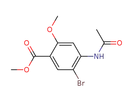 Molecular Structure of 4093-34-9 (Methyl 4-acetamido-5-bromo-2-methoxybenzoate)