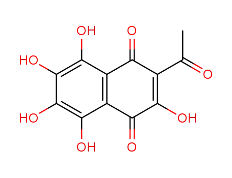 Molecular Structure of 3468-83-5 (2-Acetyl-3,5,6,7,8-pentahydroxy-1,4-naphthoquinone)