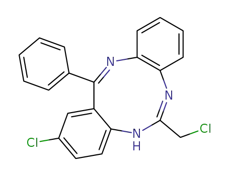 Molecular Structure of 107469-95-4 ((4aZ,6Z,13Z)-2-chloro-6-(chloromethyl)-13-phenyl-12H-dibenzo[d,h][1,3,6]triazonine)