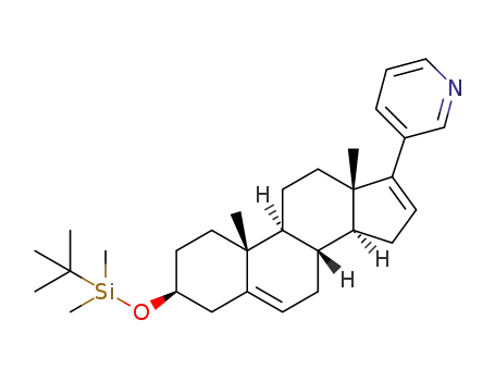 Molecular Structure of 1421704-60-0 (3-((3S,8R,9S,10R,13S,14S)-3-((tert-butyldimethylsilyl)oxy)-10,13-dimethyl-2,3,4,7,8,9,10,11,12,13,14,15-dodecahydro-1H-cyclopenta[a]phenanthren-17-yl)pyridine)
