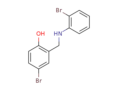 Molecular Structure of 1323851-44-0 (4-bromo-2-(((2-bromophenyl)amino)methyl)phenol)