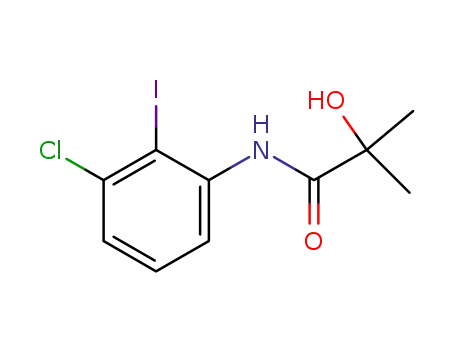 Molecular Structure of 1244651-34-0 (N-(3-chloro-2-iodophenyl)-2-hydroxy-2-methylpropanamide)