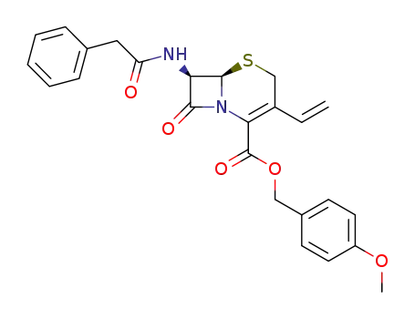 Molecular Structure of 119608-90-1 (7-(phenylacetyl)amino-3-vinyl-4-cephalosporanic acid p-methoxybenzyl ester)
