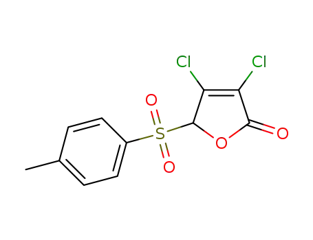 Molecular Structure of 1610693-10-1 (3,4-dichloro-5-[(4-methyl phenyl)sulfonyl]-2(5H)-furanone)