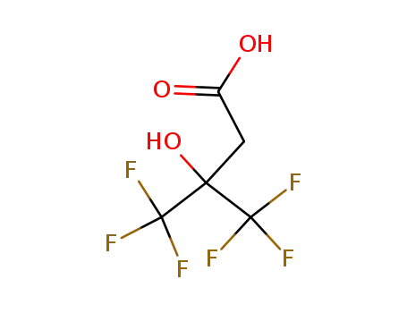Molecular Structure of 1547-36-0 (3,3-BIS(TRIFLUOROMETHYL)-3-HYDROXYPROPIONIC ACID)