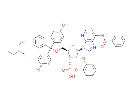 Molecular Structure of 85381-22-2 (BZ-DMT-DEOXYADENOSINE 2-CLPH DIESTER TRIETHYLAMMONIUM SALT)