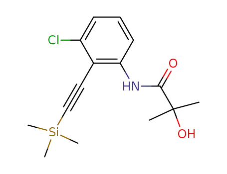 Molecular Structure of 1244651-54-4 (N-(3-chloro-2-(2-(trimethylsilyl)ethynyl)phenyl)-2-hydroxy-2-methylpropanamide)