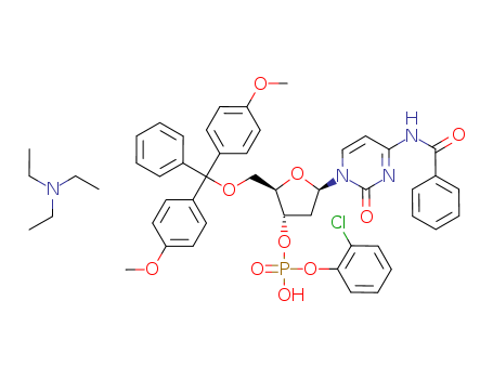 3-Cytidylic acid, N-benzoyl-5-O-(bis(4-methoxyphenyl)phenylmethyl)-2-deoxy-, mono(2-chlorophenyl) ester, compd. with N,N-diethylethanamine (1:1)